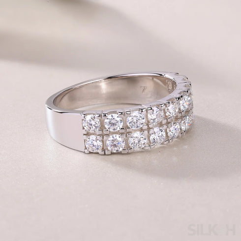 1.08 Carat Moissanite Sterling Silver Round Cut Ring